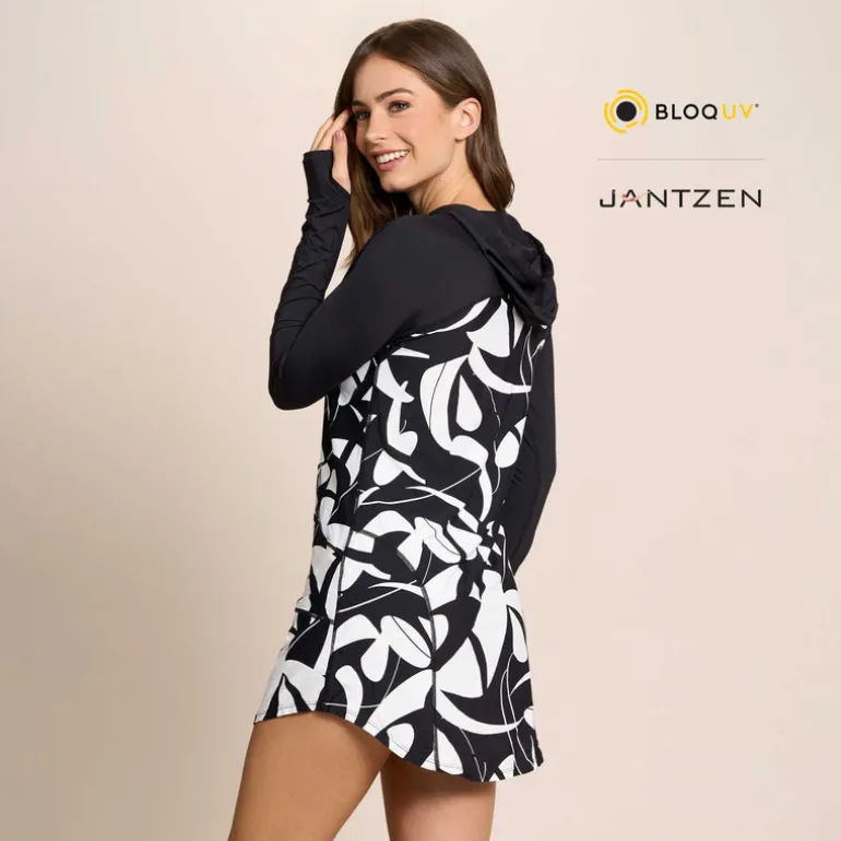 BOTANICAL DOMINO HOODIE DRESS
