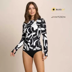 BOTANICAL DOMINO 24/7 SWIM RASH GUARD TEE TOP