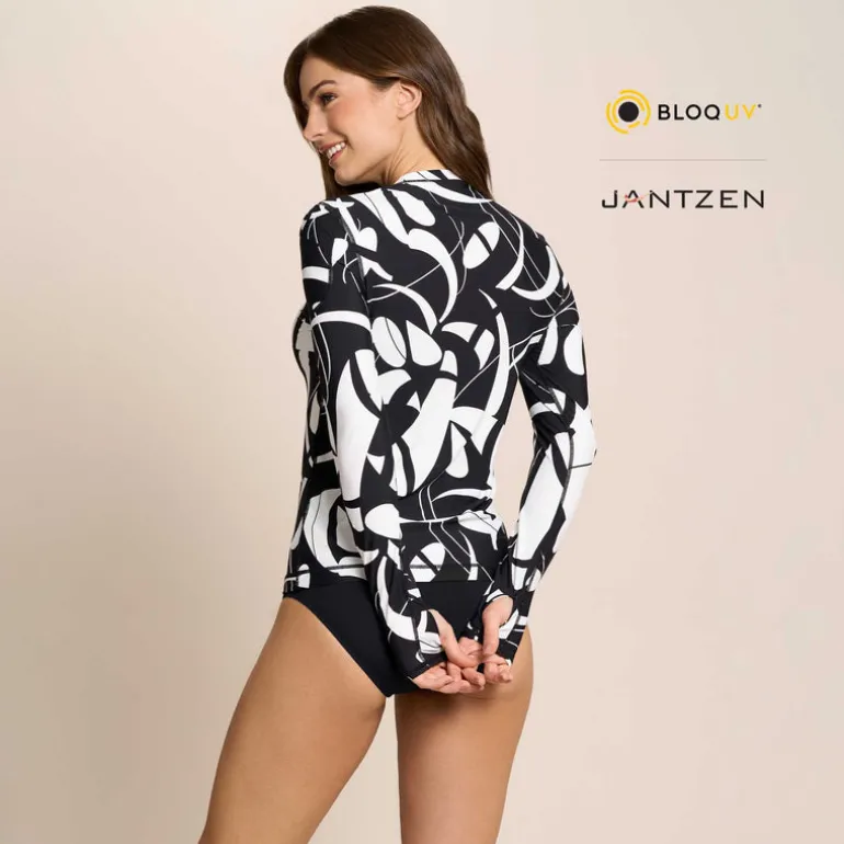 BOTANICAL DOMINO 24/7 SWIM RASH GUARD TEE TOP