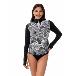 FOREST BLAST RELAXED MOCK ZIP TOP