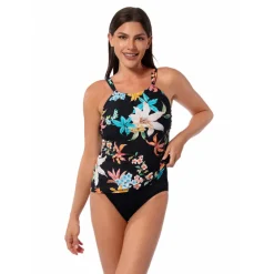GARDEN PARTY AUDREY DRAPE TANKINI TOP