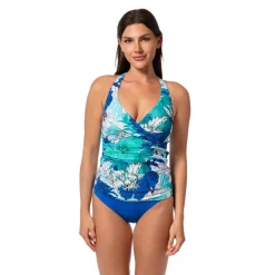 GLOWING FIELDS LOUISE WRAP TANKINI TOP
