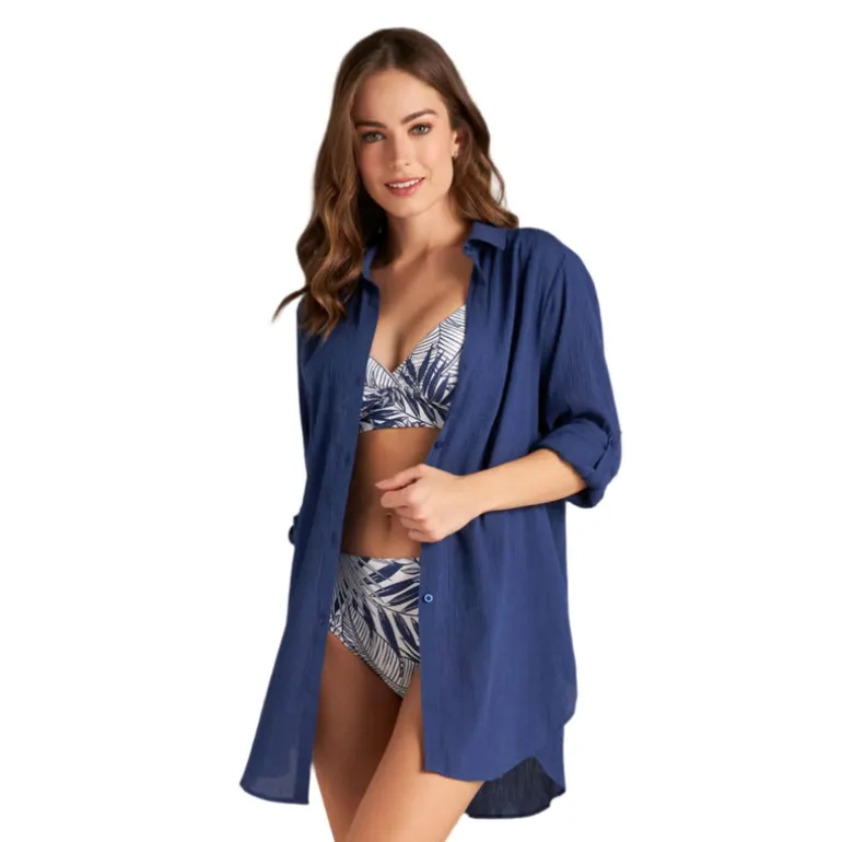 MARIE HIGH-LOW SHIRT COVERUP
