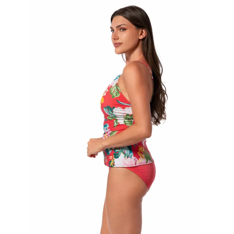 MORNING BLOOM AUDREY DRAPE TANKINI TOP