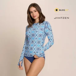 MOROCCAN TILES 24/7 SWIM RASH GUARD TEE TOP