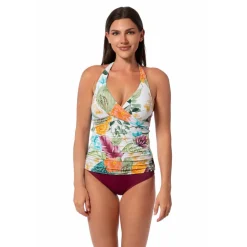 MYSTIC TROPIC LOUISE WRAP TANKINI TOP