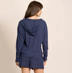 2 PIECE LOUNGE SET NAVY - HOODIE AND SHORT SET