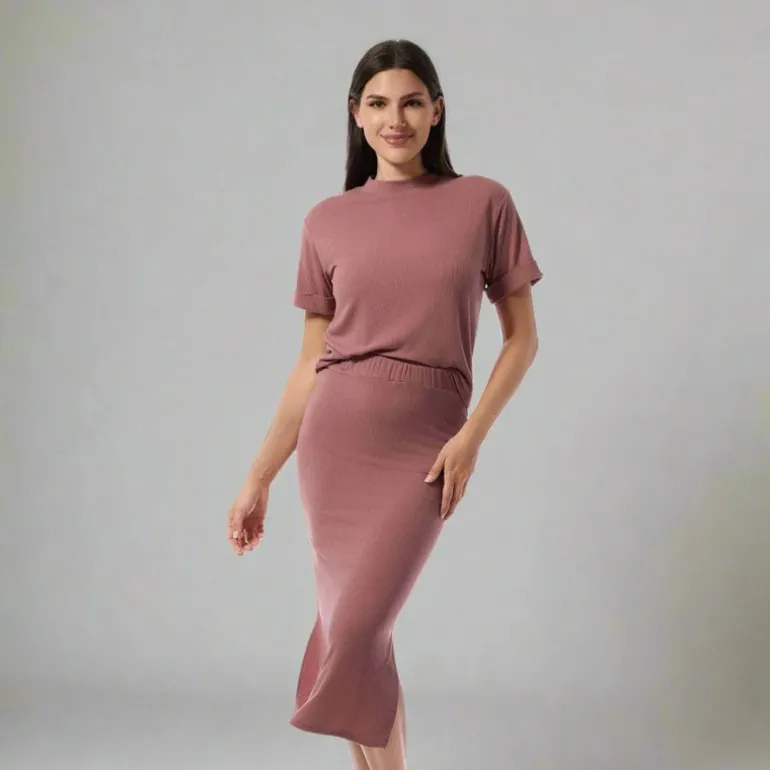 RILEY SIDE SLIT MIDI SKIRT