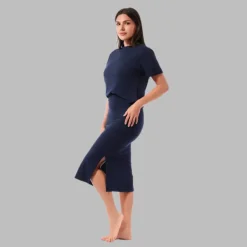 RILEY SIDE SLIT MIDI SKIRT