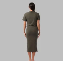 RILEY SIDE SLIT MIDI SKIRT